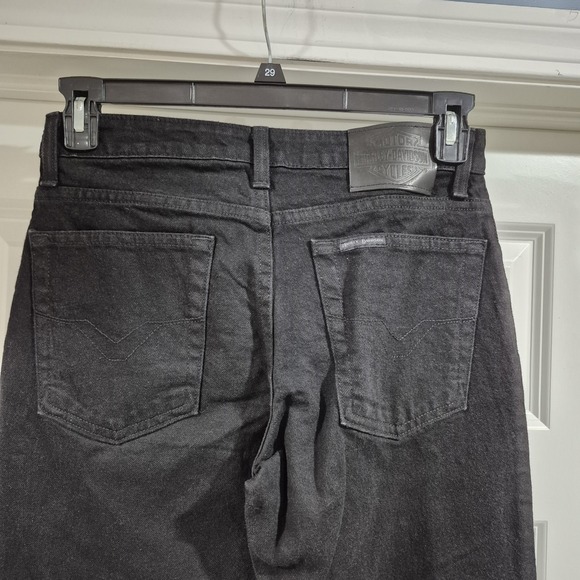 Vtg Harley Davidson Jeans Womens 6 Black Bootcut Denim Western Biker Cowgirl Y2K - Picture 5 of 11